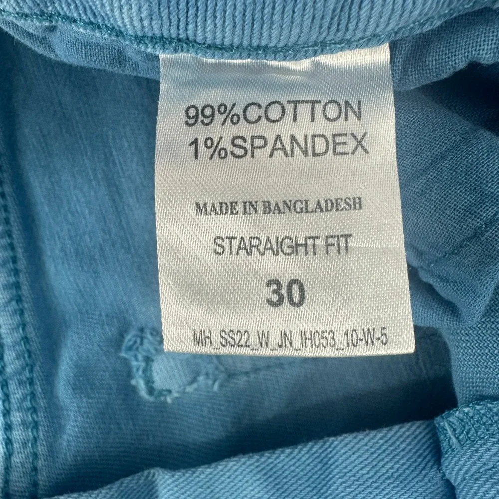 Mast & Harbour Jeans Womens 30 Blue Denim High Rise Straight Fit‎ 5-Pockets Logo